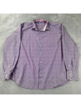 Robert Graham Long Sleeve Squared Pattern Dress Up Men’s Size 44 (XL)